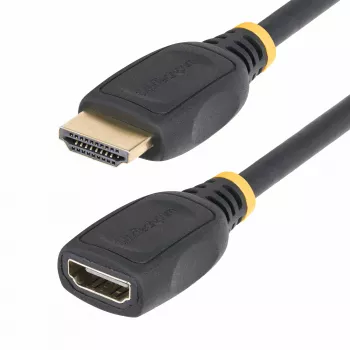 StarTech.com Καλώδιο επέκτασης HDMI 2.0 1m, Καλώδιο High Speed HDMI Portsaver, 4K 60Hz, Καλώδιο προσαρμογέα επέκτασης HDMI αρσενικό-σε-θηλυκό, Καλώδιο επέκτασης HDMI, M/W