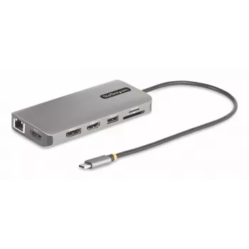 StarTech.com Προσαρμογέας πολλαπλών θυρών USB-C για τρεις οθόνες, Dual 4K 60 Hz + 4K 30 Hz HDMI & DisplayPort, Hub USB 4 Θυρών, 100 W PD Pass-Through, GbE, Αναγνώστης καρτών SD/MicroSD