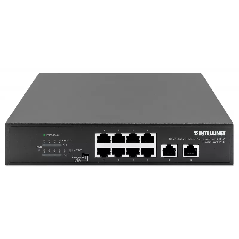 Intellinet Switch Gigabit Ethernet PoE+ 8 θυρών 120W 2 θύρες uplink
