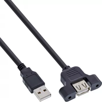 Καλώδιο προσαρμογέα InLine USB 2.0 Type-A αρσενικό / A θηλυκό για slotblende, 0,6 m