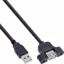 Καλώδιο προσαρμογέα InLine USB 2.0 Type-A αρσενικό / A θηλυκό για slotblende, 0,6 m