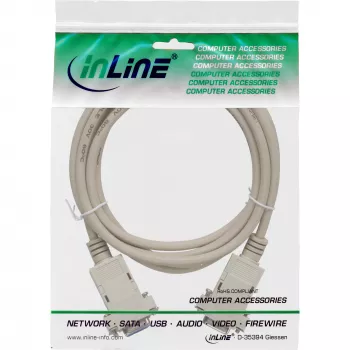Καλώδιο null modem InLine DB9 θηλυκό / θηλυκό, έτοιμο, γκρι, 2 m