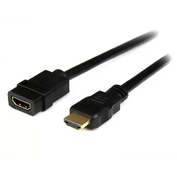 StarTech.com HDEXT2M καλώδιο επέκτασης High Speed HDMI 2 m, HDMI αρσενικό-θηλυκό, Ultra HD 4K x 2K, 10,2 Gbit/s, 28 AWG, θωρακισμένο, επιχρυσωμένο, μαύρο