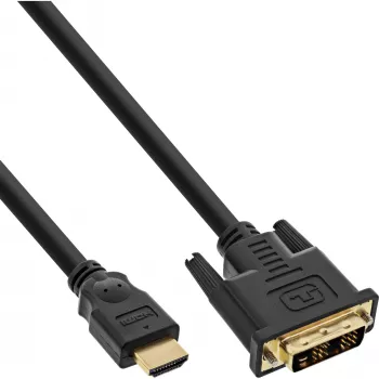 Καλώδιο InLine HDMI σε DVI αρσενικό / 18+1 αρσενικό επιχρυσωμένο 2 m