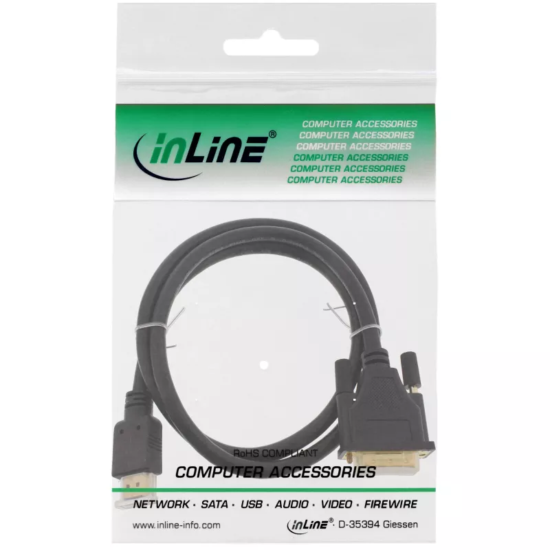 Καλώδιο InLine HDMI σε DVI αρσενικό / 18+1 αρσενικό επιχρυσωμένο 2 m