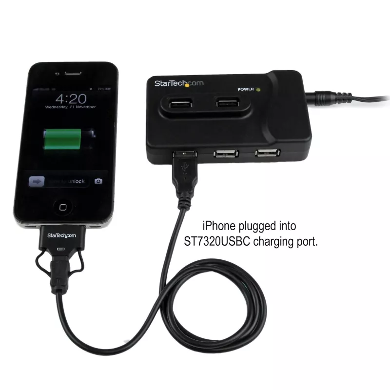 StarTech.com Hub συνδυασμού USB 3.0 / USB 2.0 6 θυρών με θύρα φόρτισης 2A – 2x USB 3.0 & 4x USB 2.0