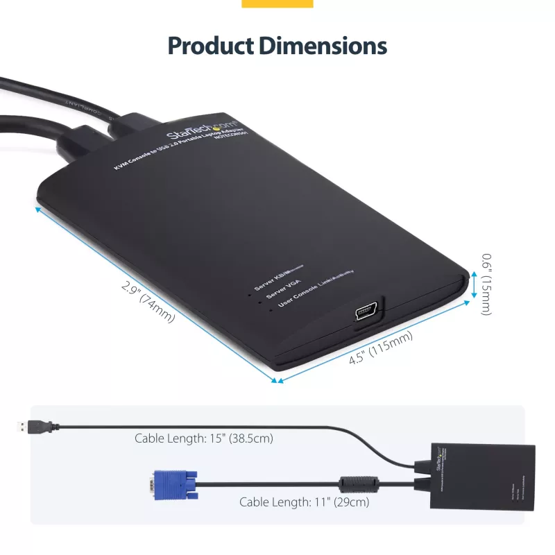 StarTech.com Προσαρμογέας φορητού υπολογιστή KVM console σε USB 2.0 Crash Cart