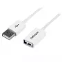 StarTech.com USBEXTPAA1MW καλώδιο προέκτασης USB 2.0, USB-A σε USB-A, αρσενικό/θηλυκό, 1 m, λευκό