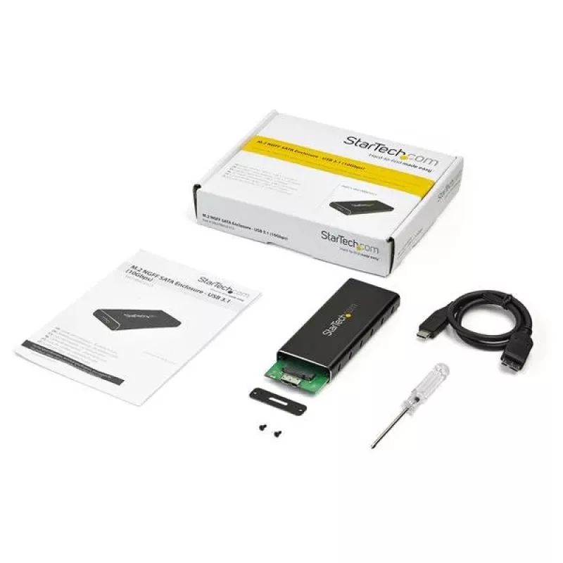 StarTech.com Θήκη M.2 SSD για M.2 SATA SSD - USB 3.1 (10 Gbit/s) με καλώδιο USB-C