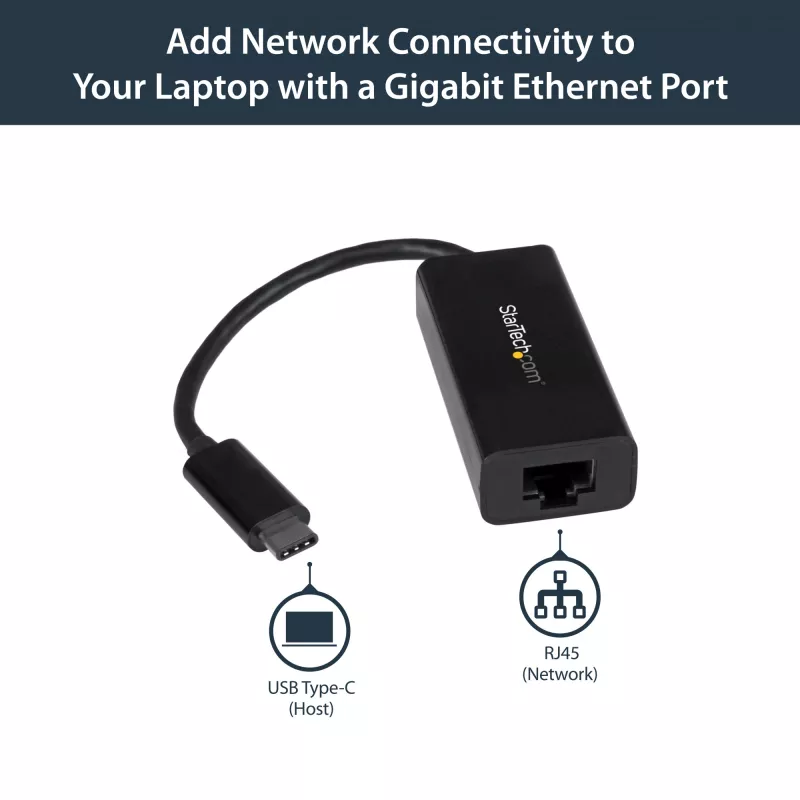 StarTech.com Προσαρμογέας USB-C σε Gigabit Ethernet - Μαύρο