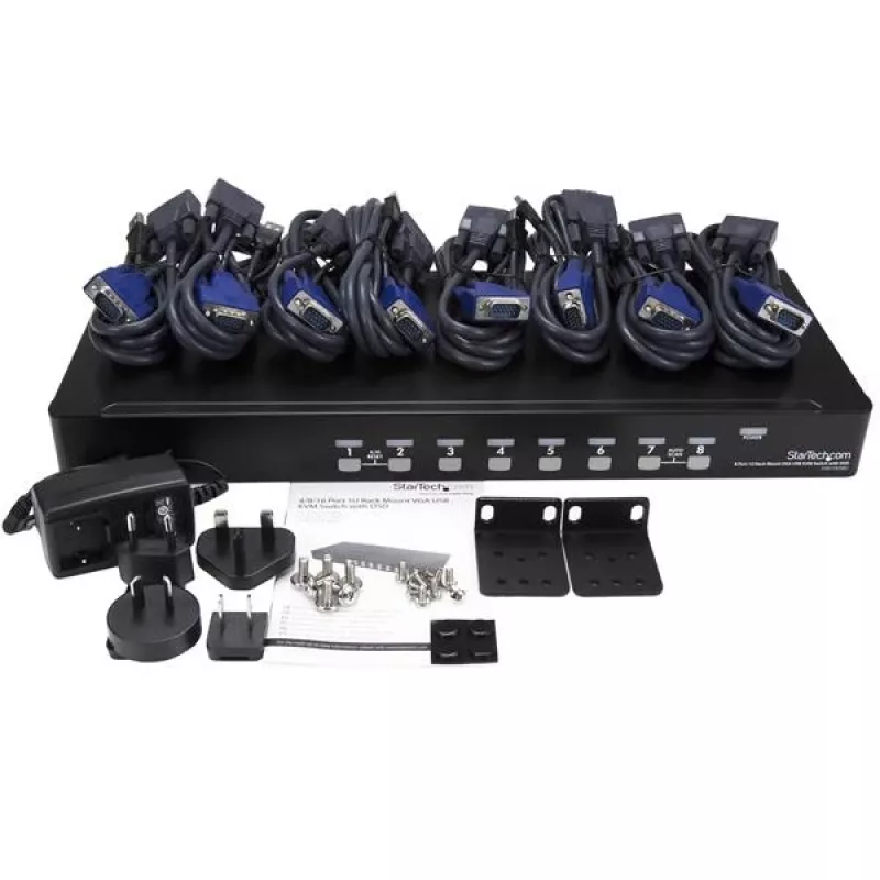 StarTech.com Κιτ διακόπτη KVM USB 8-Port 1HE Rackmount με OSD και καλώδια