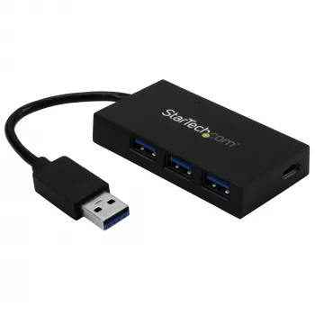 StarTech.com Hub USB 3.0 4 θυρών - Hub USB Type-A με 1x USB-C & 3x υποδοχές USB-A (SuperSpeed 5 Gbit/s) - Τροφοδοσία μέσω USB bus - Hub προσαρμογέας USB 3.1 Gen 1 - Φορητό hub USB για laptop
