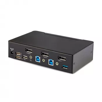 StarTech.com Διακόπτης KVM DisplayPort 2 θυρών, 8K 60Hz / 4K 144Hz, Μονή οθόνη, DP 1.4, 2x θύρες USB 3.0, 4x θύρες USB 2.0 HID, Εναλλαγή με κουμπιά & hotkey, Συμμόρφωση TAA - Ανεξάρτητο λειτουργικού συστήματος, Μεταλλικό κουτί