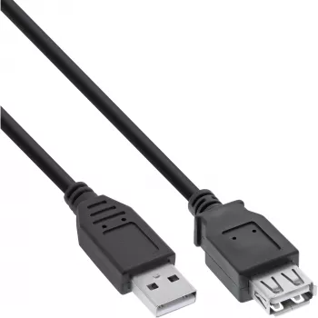 Καλώδιο επέκτασης USB 2.0 Τύπου A Βύσμα αρσενικό/Υποδοχή θηλυκή InLine 34650B 0,5 m μαύρο