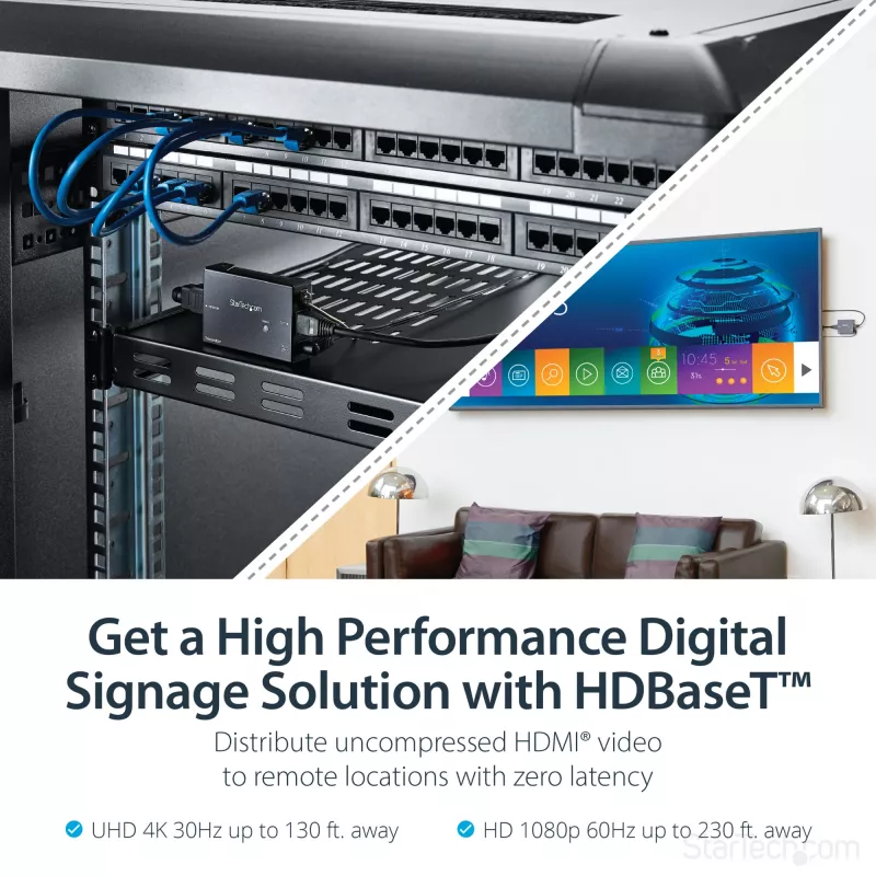 StarTech.com Επέκταση HDMI μέσω CAT5e HDBaseT – Τροφοδοσία μέσω καλωδίου – Ultra HD 4K – TAA
