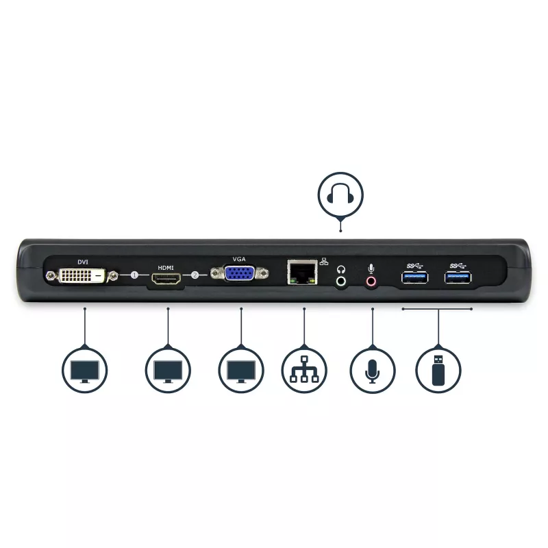 StarTech.com Σταθμός σύνδεσης USB 3.0 για δύο οθόνες με HDMI & DVI/VGA