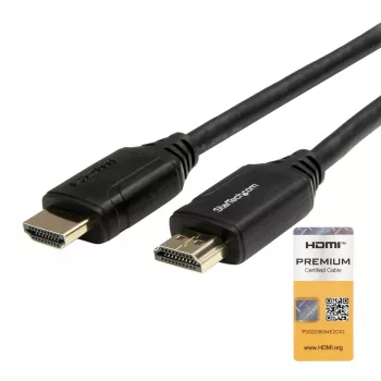 StarTech.com HDMM50CMP καλώδιο HDMI 2.0 Premium High Speed με Ethernet, 4K 60 Hz, HDR, HDMI (αρσενικό) σε HDMI (αρσενικό), 0,5 m, μαύρο