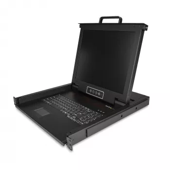 StarTech.com Κονσόλα KVM Rackmount - KVM VGA Single Port με οθόνη LCD 17 ιντσών για rack διακομιστή - Πλήρως εξοπλισμένο συρτάρι LCD KVM 1U με καλώδια & υλικό - Υποστήριξη USB - 50.000 MTBF