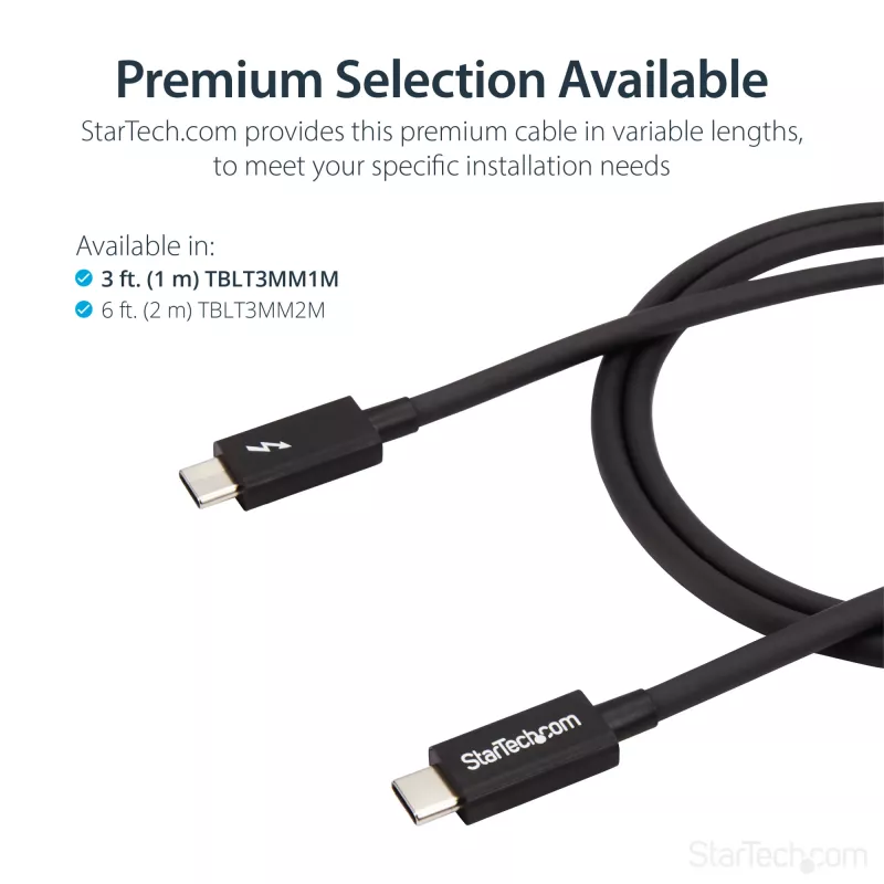 StarTech.com Καλώδιο USB-C Thunderbolt 3 (20Gbps) 1m – Συμβατό με Thunderbolt, USB και DisplayPort