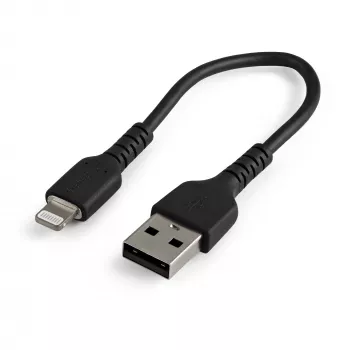 StarTech.com Καλώδιο USB-A σε Lightning μαύρο ανθεκτικό 15 cm – ανθεκτικό καλώδιο φόρτισης/συγχρονισμού USB Type-A σε Lightning με ίνες αραμιδίου – πιστοποιημένο Apple MFi για iPad/iPhone 12