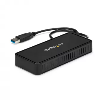 StarTech.com Mini-dock USB 3.0 – σταθμός σύνδεσης USB-A διπλής οθόνης με DisplayPort 4K 60Hz βίντεο & Gigabit Ethernet – καλώδιο 30 cm – φορητός προσαρμογέας USB 3.1 Gen 1 Type-A για laptop