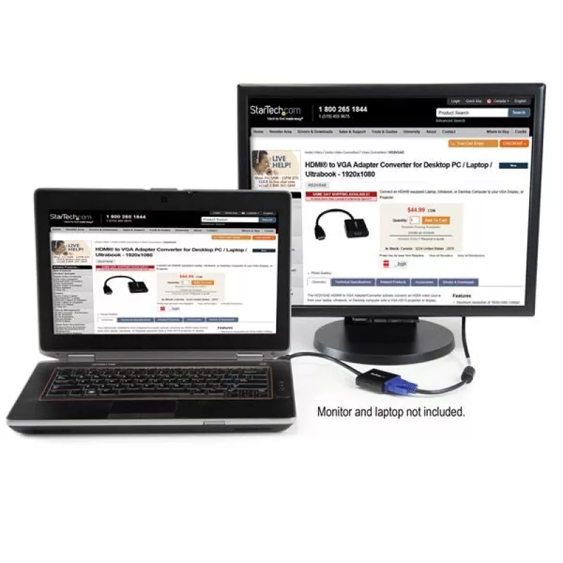 StarTech.com Προσαρμογέας μετατροπής HDMI σε VGA για desktop PC / laptop / ultrabook – 1920x1080