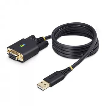StarTech.com Καλώδιο προσαρμογέα 1m USB σε σειριακό null modem, αντικαταστάσιμες βίδες/παξιμάδια DB9, COM Retention, USB-A σε RS232, FTDI, προστασία ESD επιπέδου 4, Windows/macOS/ChromeOS/Linux – ανθεκτική κατασκευή TPE