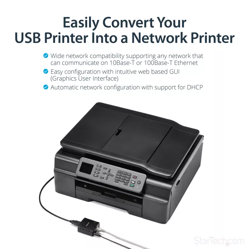 StarTech.com 10/100Mbps Ethernet σε USB 2.0 διακομιστής εκτύπωσης LPR