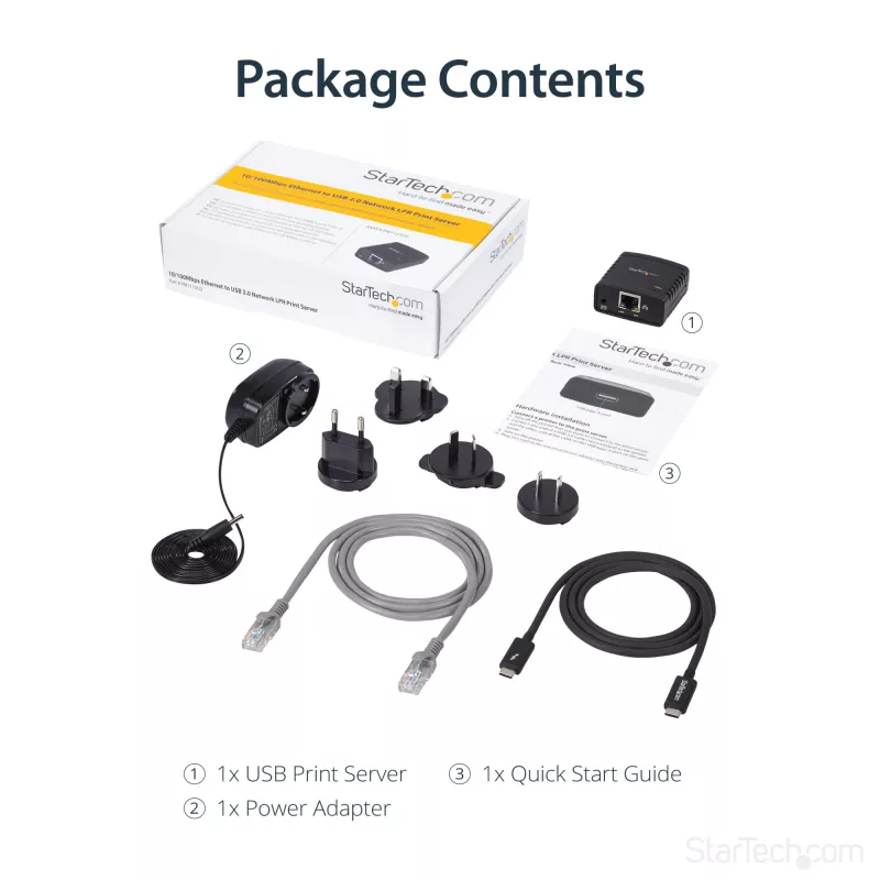 StarTech.com 10/100Mbps Ethernet σε USB 2.0 διακομιστής εκτύπωσης LPR