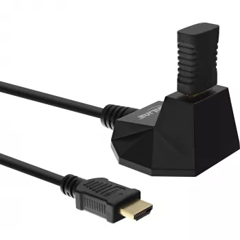 InLine Σταθμός HDMI, καλώδιο HS-HDMI με Ethernet, βύσμα αρσενικό/υποδοχή θηλυκή, μαύρο, επιχρυσωμένες επαφές, 3 m