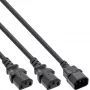 InLine Καλώδιο τροφοδοσίας-Y γερμανικού τύπου F 1x IEC-C14 σε 2x IEC-C13 1m