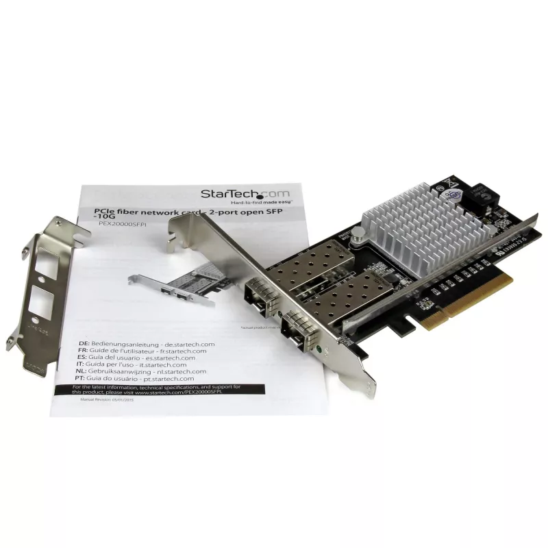 StarTech.com Κάρτα δικτύου 2 θυρών 10G Fiber με ανοιχτό SFP+ - PCIe, chipset Intel