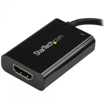 StarTech.com Προσαρμογέας USB C σε HDMI 2.0 με Power Delivery - Μετατροπέας βίντεο USB Type-C σε HDMI 4K 60Hz - Θύρα φόρτισης PD 60W - Συμβατός με Thunderbolt 3 - Μαύρο