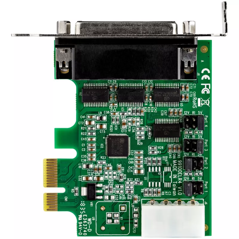 StarTech.com κάρτα προσαρμογέα PCI Express RS232 Serial 4 θυρών – PCIe RS232 Serial Host Controller Card – PCIe σε σειριακό DB9 – 16950 UART – κάρτα επέκτασης Low-Profile – Windows/Linux – TAA