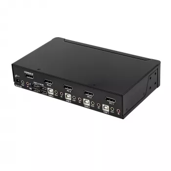 StarTech.com διακόπτης KVM DisplayPort 4 θυρών – 4K 60 Hz – μονή οθόνη – διακόπτης KVM Dual-Port UHD DP 1.2 USB με ενσωματωμένο USB-2.0 hub & ήχο – Dell, HP, Apple, Lenovo – συμμορφούμενο με TAA