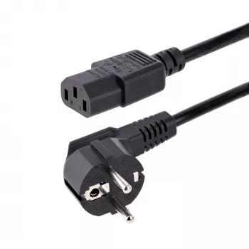 StarTech.com καλώδιο τροφοδοσίας υπολογιστή 1m, 18AWG, καλώδιο τροφοδοσίας EU-Schuko σε C13, 250V 10A, μαύρο καλώδιο τροφοδοσίας αντικατάστασης, καλώδιο τροφοδοσίας TV/οθόνης, καλώδιο τροφοδοσίας Schuko CEE 7/7 σε IEC 60320 C13 - καλώδιο τροφοδοσίας PC
