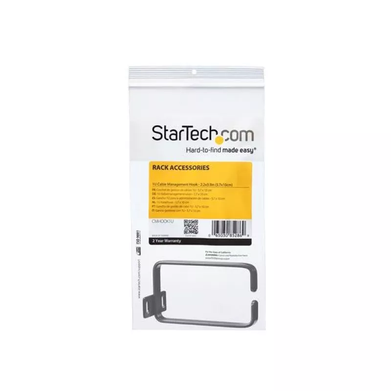 StarTech.com 1U Vertical Server Rack Cable Management D-Ring Hook - 5,7 x 10 cm (2,2 x 3,9 ίντσες)