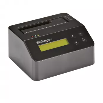 StarTech.com Single Bay διαγραφέας σκληρών δίσκων, Standalone HDD/SSD Sanitizer, USB 3.0 σε SATA II (3 Gbit/s), 9 λειτουργίες διαγραφής, οθόνη LCD, ασφαλής διαγραφή σκληρών δίσκων Sanitizer Dock, θύρα εκτυπωτή DB-9, συμμορφούμενο με TAA