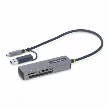 StarTech.com FCREADMICRO3V2 συσκευή ανάγνωσης καρτών μνήμης πολλαπλών μέσων USB 3.0, SD/microSD/CompactFlash, USB-C με προσαρμογέα USB-A, 5 Gbps