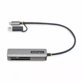 StarTech.com FCREADMICRO3V2 συσκευή ανάγνωσης καρτών μνήμης πολλαπλών μέσων USB 3.0, SD/microSD/CompactFlash, USB-C με προσαρμογέα USB-A, 5 Gbps