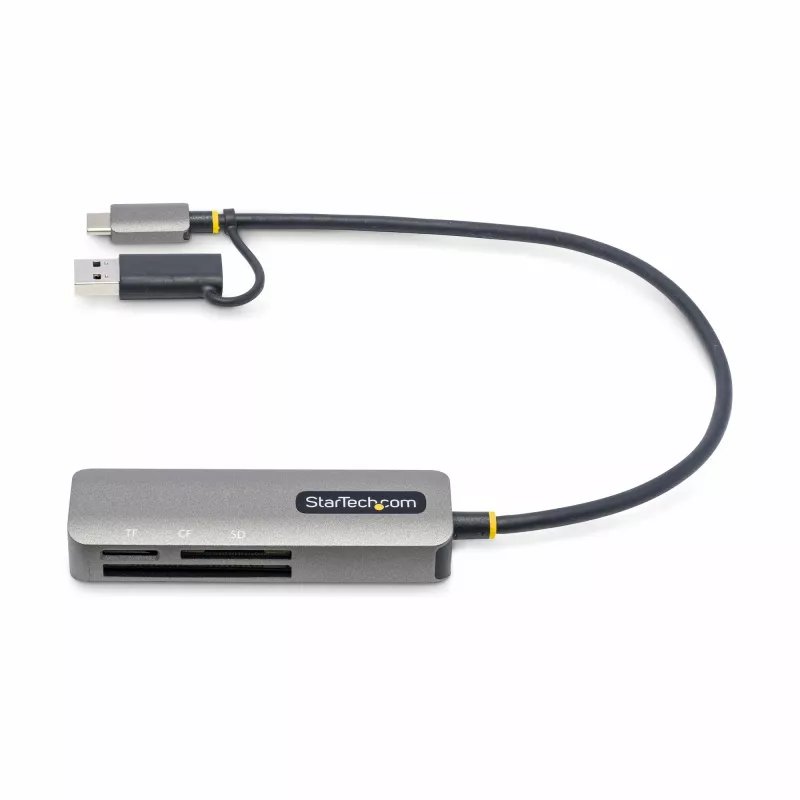 StarTech.com FCREADMICRO3V2 συσκευή ανάγνωσης καρτών μνήμης πολλαπλών μέσων USB 3.0, SD/microSD/CompactFlash, USB-C με προσαρμογέα USB-A, 5 Gbps