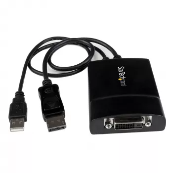 StarTech.com Ενεργός Αντάπτορας DisplayPort σε DVI Dual Link - Αντάπτορας Μετατροπής Βίντεο DisplayPort σε DVI-D 2560x1600 60Hz - DP 1.2 σε Οθόνη DVI - Τροφοδοσία USB - Βύσμα DP με Κλείδωμα