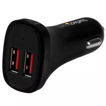 StarTech.com Διπλός Φορτιστής USB Αυτοκινήτου – 24 W/4,8 A – Μαύρο, Αυτοκίνητο, Αναπτήρας, 5 V, Μαύρο