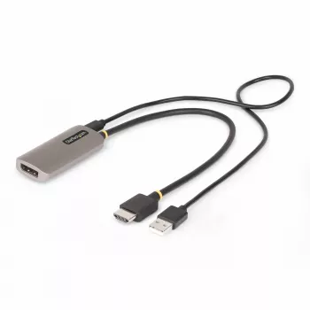 StarTech.com Καλώδιο προσαρμογέα HDMI σε DisplayPort 1ft (30cm), 8K 60Hz, ενεργός μετατροπέας βίντεο HDMI 2.1 σε DP 1.4, τροφοδοσία μέσω USB με παρεχόμενο καλώδιο