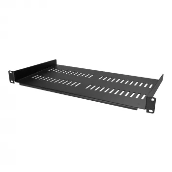 StarTech.com Ράφι για rack διακομιστή 1U – καθολικό, αεριζόμενο ράφι βραχίονα για rack 19 ιντσών και θήκες δικτύου – ανθεκτικό από χάλυβα – ικανότητα φόρτωσης 20 kg – ράφι βάθους 10 ιντσών, μαύρο