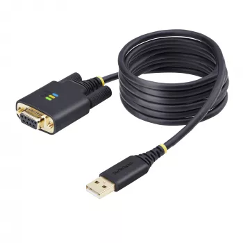 StarTech.com Καλώδιο προσαρμογέα USB σε σειριακό null modem 2m, COM, FTDI, USB-A σε DB9 RS232, αντικαταστάσιμες βίδες/παξιμάδια DB9, Windows/macOS/Linux