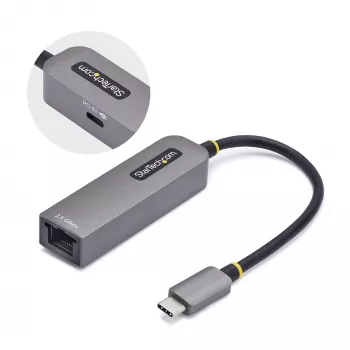 StarTech.com Προσαρμογέας 2.5GbE USB-C σε Ethernet, 100W PD Passthrough, NBASE-T NIC, USB 3.0 Type-C 2.5/1G δίκτυο πολλαπλών ταχυτήτων, συμβατός με Thunderbolt, Windows & Mac
