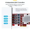 StarTech.com Κάρτα PCIe USB Type-C 4 θυρών, USB 3.2 10Gbps, Κάρτα επέκτασης USB-C PCI Express, 4x ανεξάρτητοι ελεγκτές USB, Windows/Linux/macOS, συμμορφούμενη με TAA
