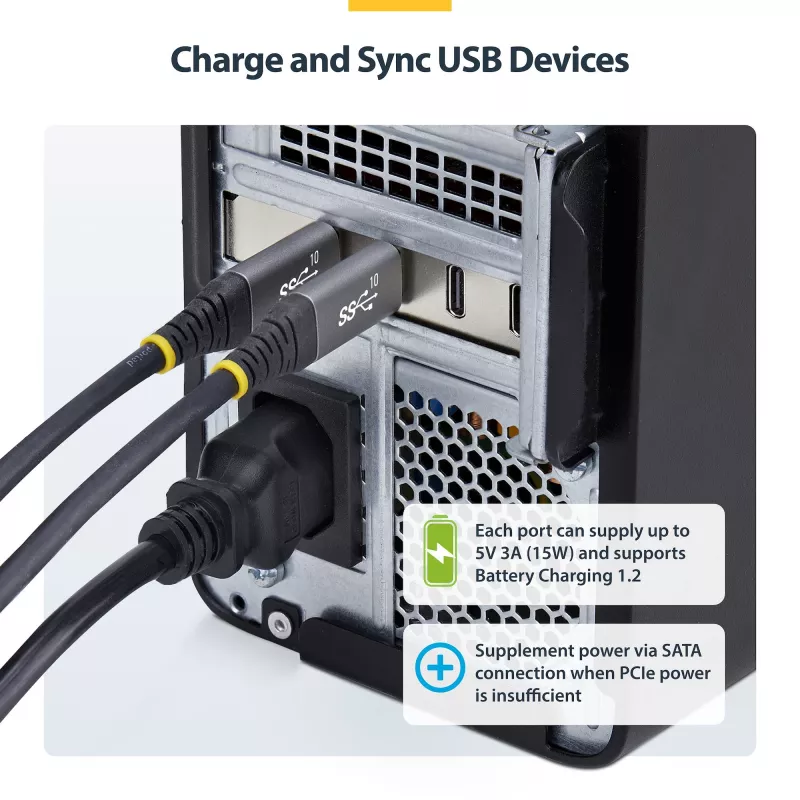 StarTech.com Κάρτα PCIe USB Type-C 4 θυρών, USB 3.2 10Gbps, Κάρτα επέκτασης USB-C PCI Express, 4x ανεξάρτητοι ελεγκτές USB, Windows/Linux/macOS, συμμορφούμενη με TAA