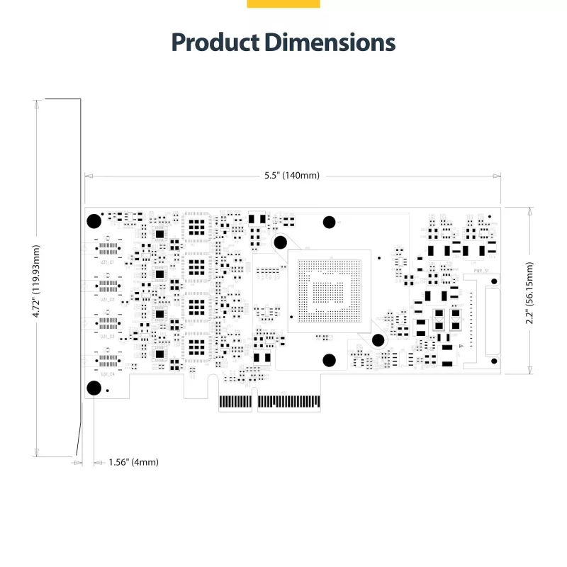 StarTech.com Κάρτα PCIe USB Type-C 4 θυρών, USB 3.2 10Gbps, Κάρτα επέκτασης USB-C PCI Express, 4x ανεξάρτητοι ελεγκτές USB, Windows/Linux/macOS, συμμορφούμενη με TAA